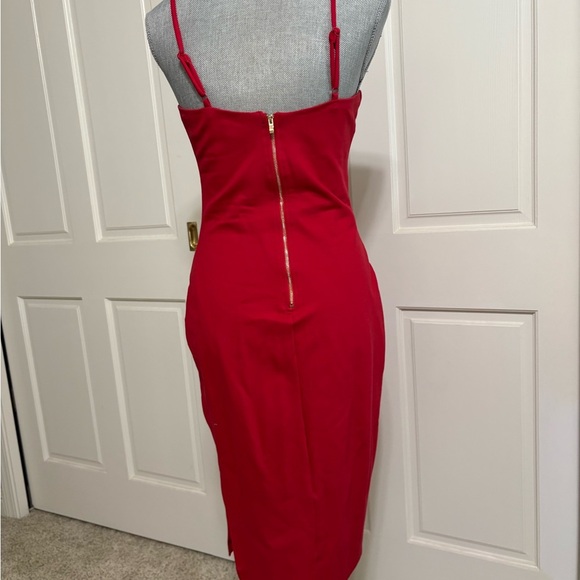 Lulus Red Bodycon Midi Dress Medium – Sexy Cocktail Party Wedding Guest - Picture 5 of 11